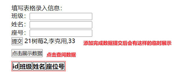 录入数据和展示数据